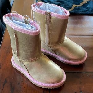 Nordstrom Gold Fur Lined Boots 7T